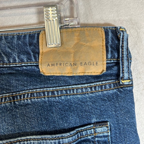 American Eagle Outfitters Mens 36x32 Athletic Fit Flex Jeans Dark Wash - Picture 12 of 13
